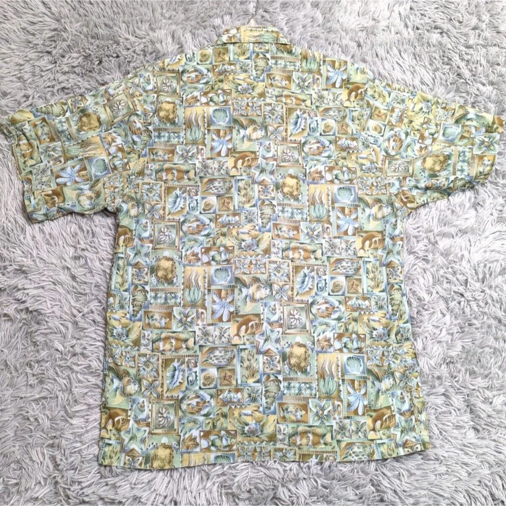 Vintage 90s Toucan Dance Hawaiian Button Shirt Mens Size Medium Colorful Outdoor